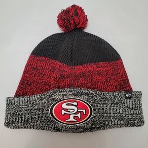 SF 49ers Beanie '47 Gray Black Red Large Stretched